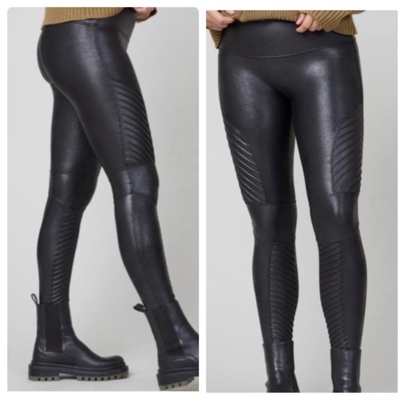 SPANX Pants - SPANX Faux Leather Moto Leggings Size Small